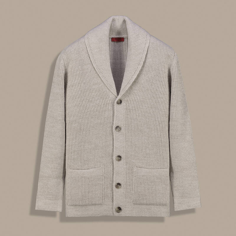 Düğmeli Bej Hırka - 1