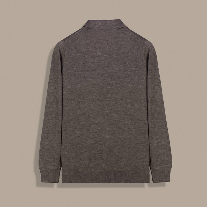 Düğmeli Polo Yaka Erkek Kahverengi Triko - 2