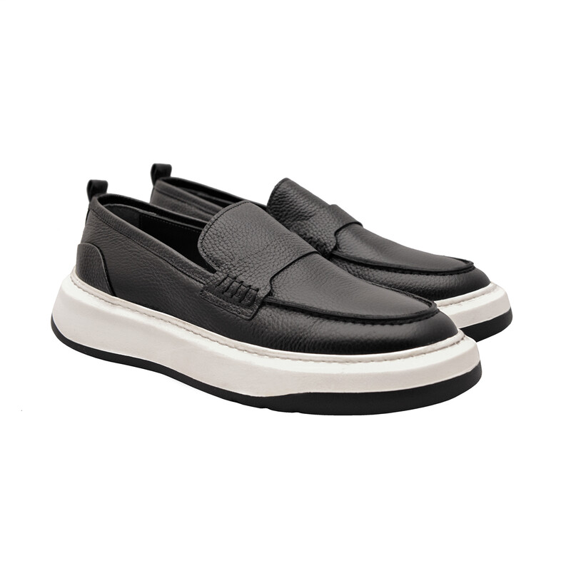 Eva Taban Deri Siyah Ayakkabı - INTERVIEW