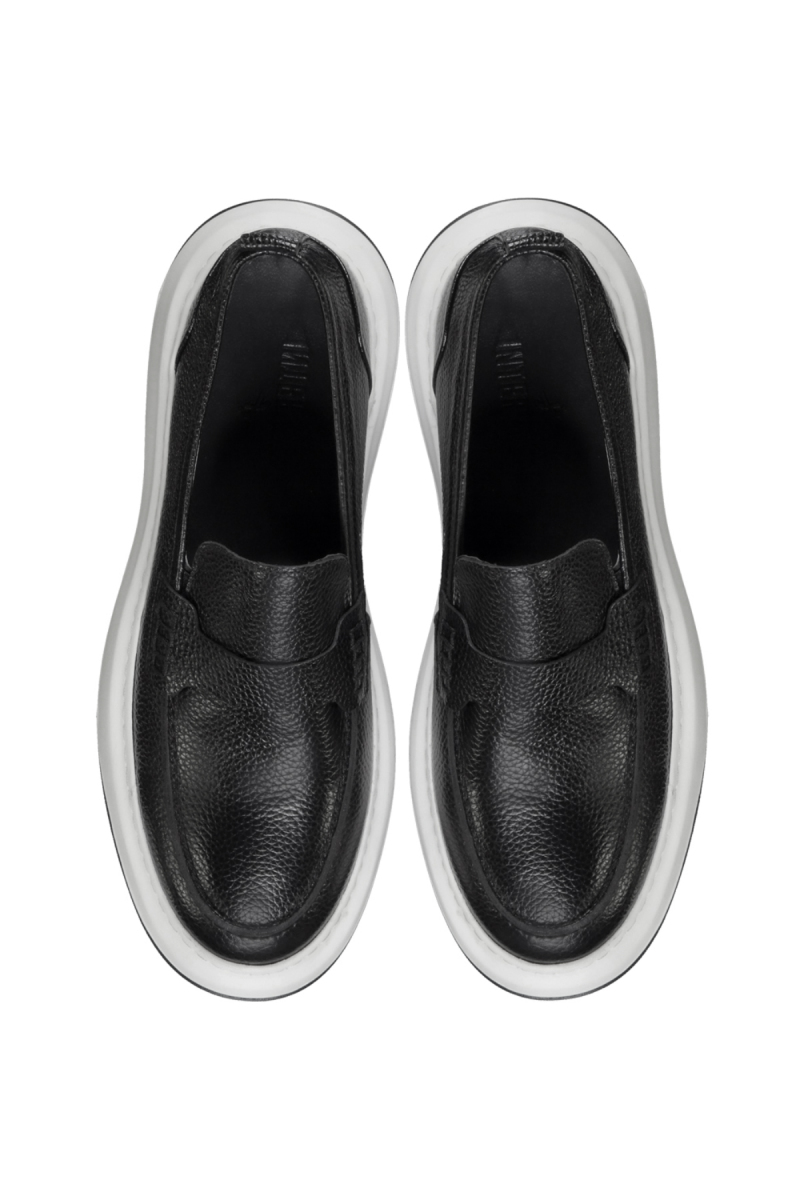 Eva Taban Deri Siyah Ayakkabı - 2