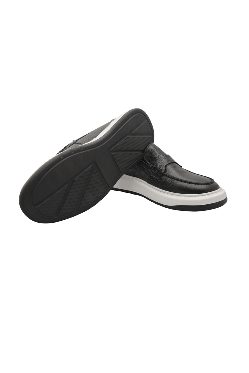 Eva Taban Deri Siyah Ayakkabı - 5