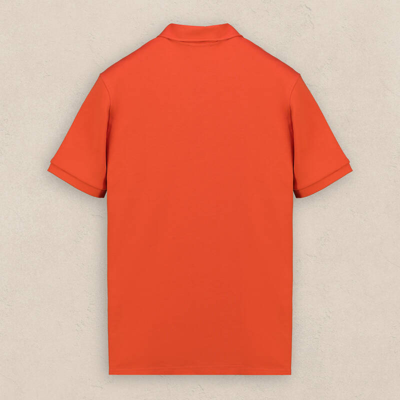 Fermuarlı Polo Yaka Nar Çiçeği Tişört - 2