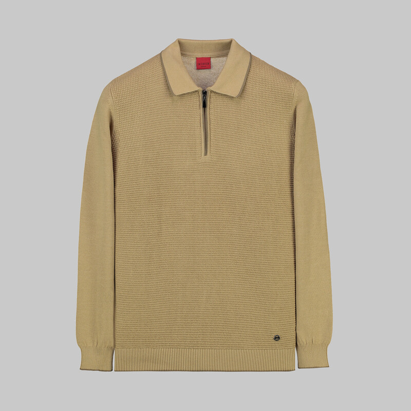 Fermuarlı Polo Yaka Triko 