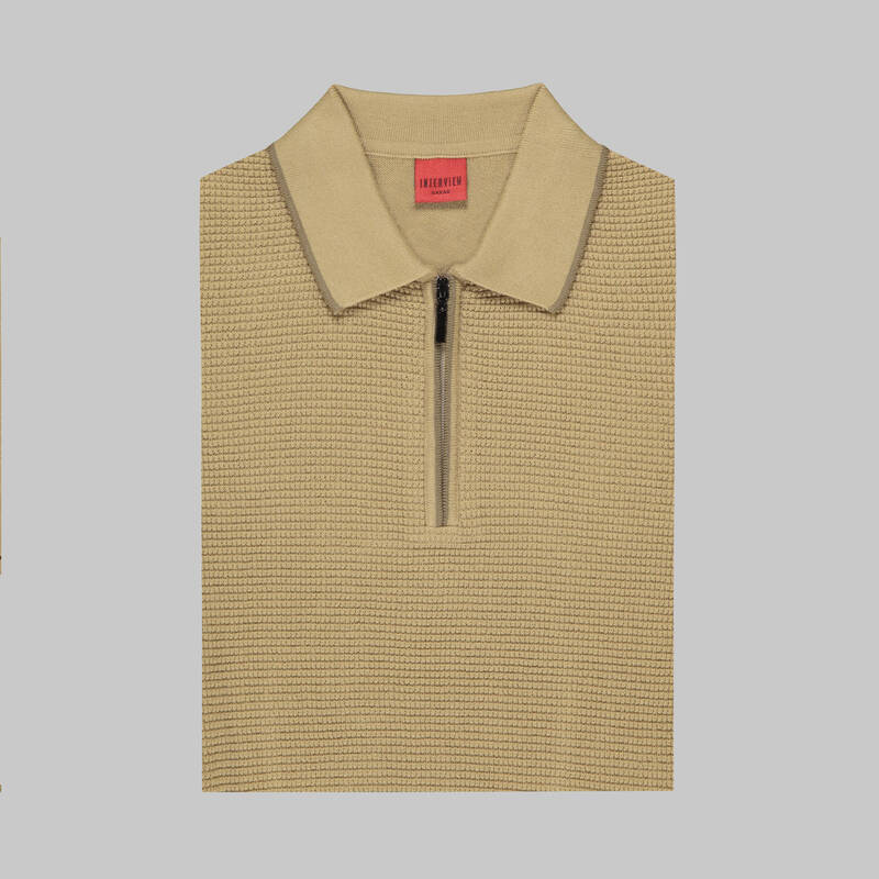 Fermuarlı Polo Yaka Triko - 3