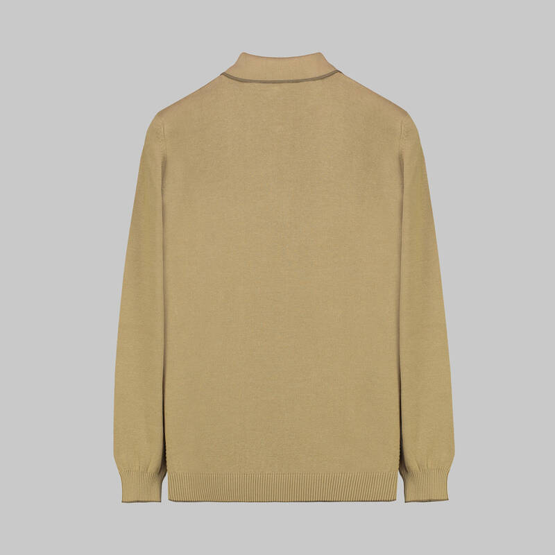 Fermuarlı Polo Yaka Triko - 2