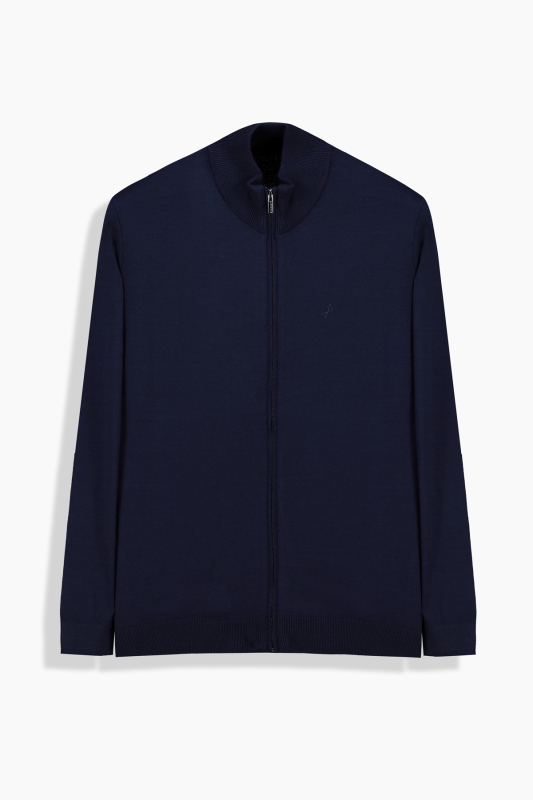 Fermuarlı Yarım Balıkçı Lacivert Hırka - INTERVIEW