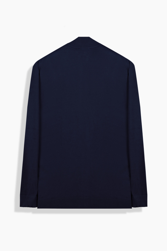 Fermuarlı Yarım Balıkçı Lacivert Hırka - INTERVIEW