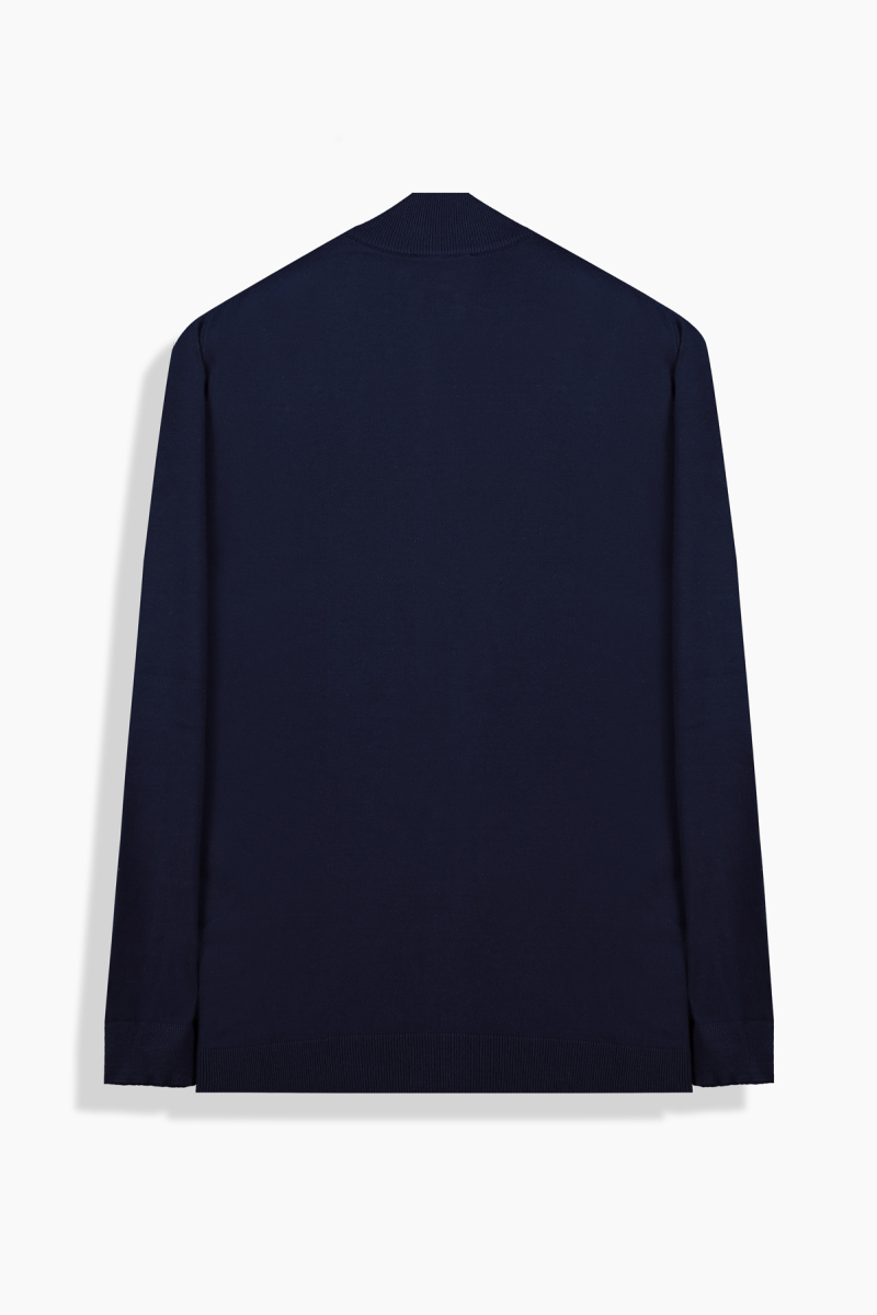 Fermuarlı Yarım Balıkçı Lacivert Hırka - 2