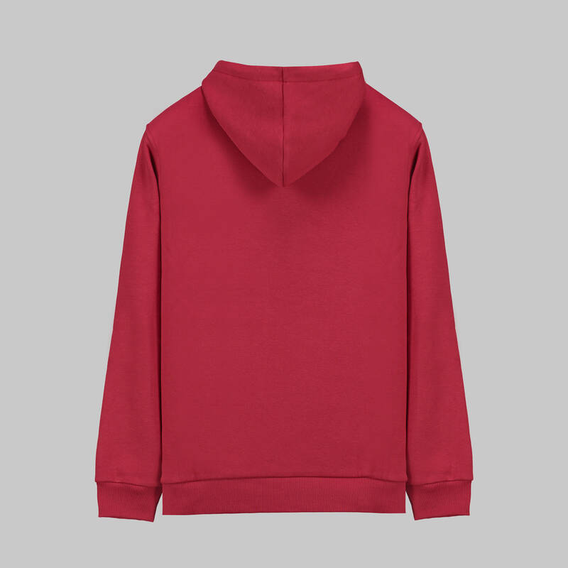 Kapüşonlu Bordo Sweatshirt - 2