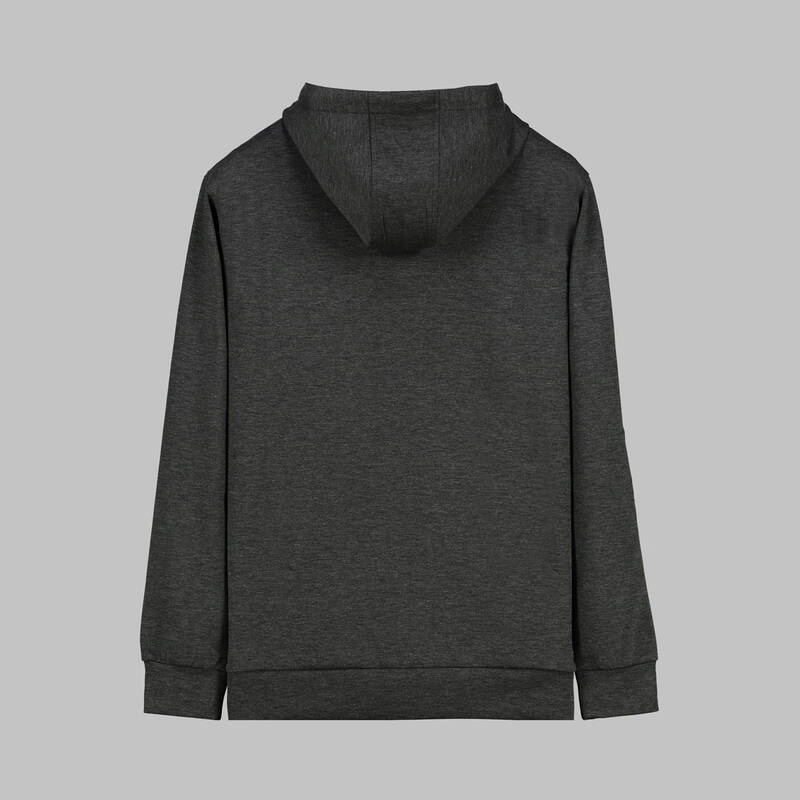Kapüşonlu Fermuarlı Gri Sweatshirt - 2