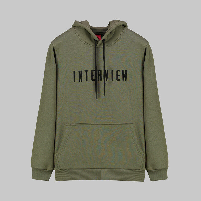 Kapüşonlu Haki Sweatshirt 