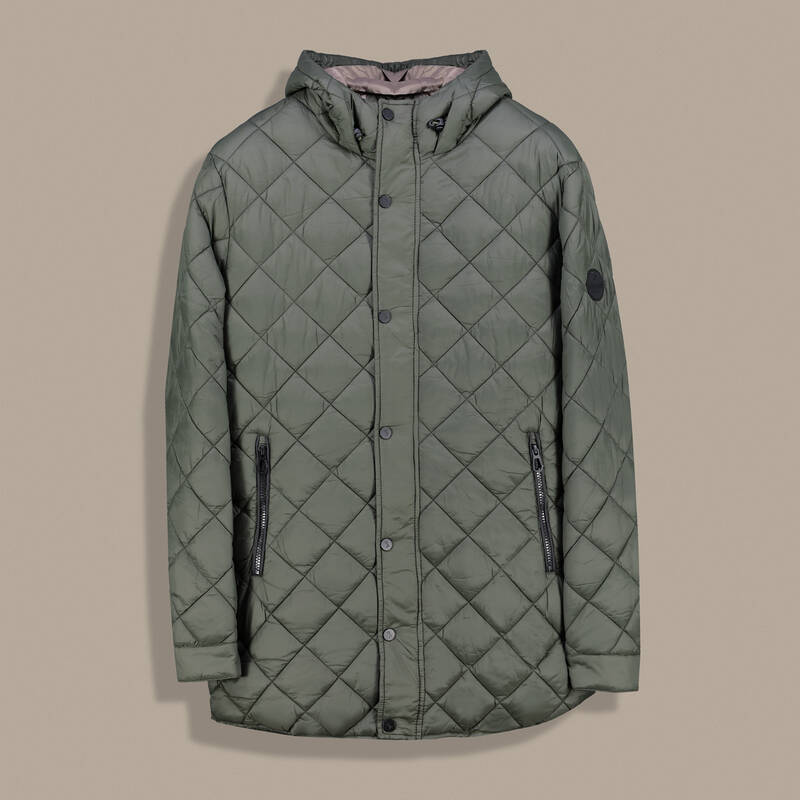 Kapüşonlu Kapitone Haki Kaban - 1