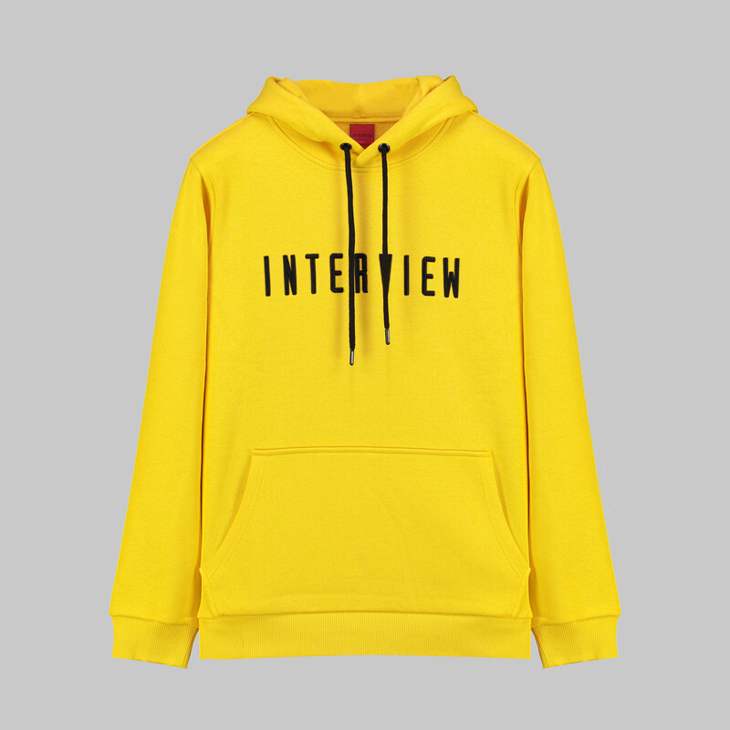 Kapüşonlu Sarı Sweatshirt 