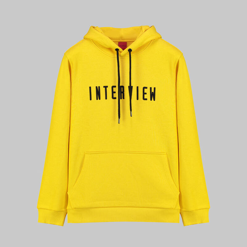 Kapüşonlu Sarı Sweatshirt - 1