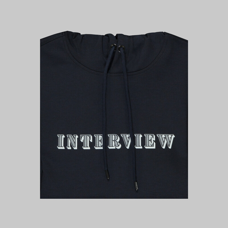 Kapüşonlu Lacivert Spor Sweatshirt - INTERVIEW