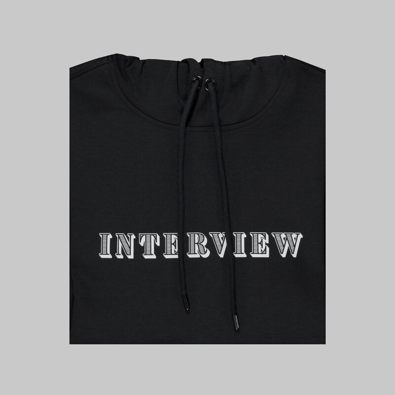 Kapüşonlu Siyah Spor Sweatshirt - INTERVIEW