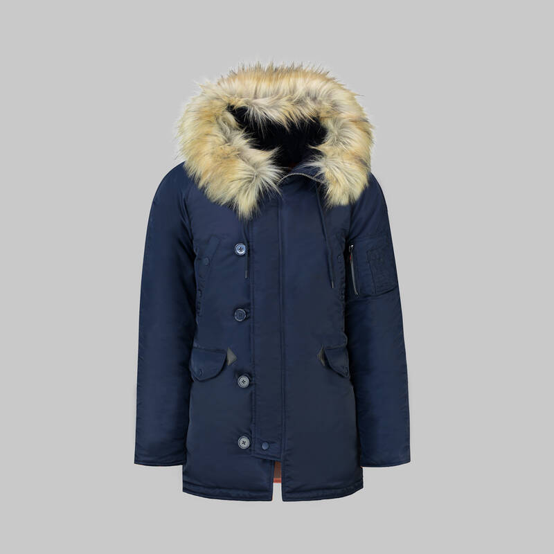 Kürk Kapüşonlu Mavi Kaban - 1