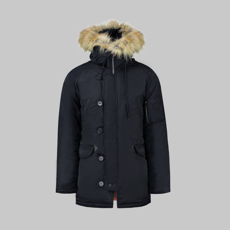 Kürk Kapüşonlu Siyah Kaban - 2