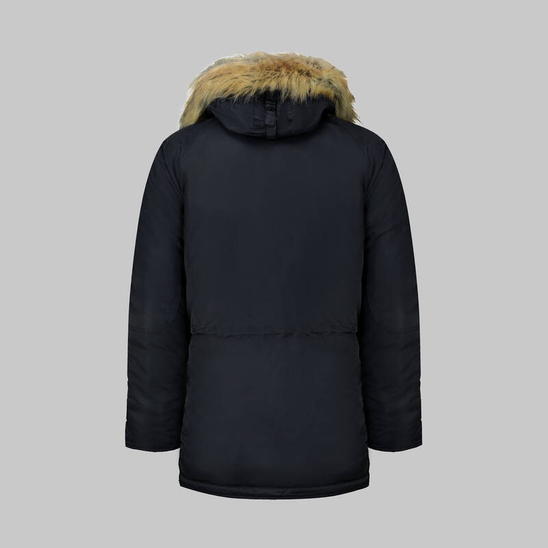 Kürk Kapüşonlu Siyah Kaban - 3