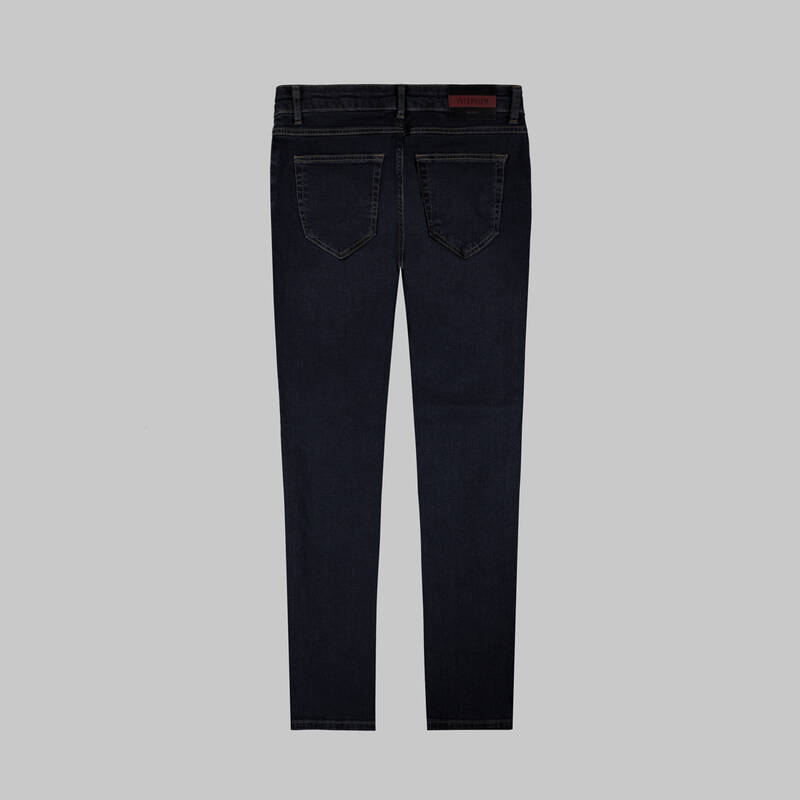 Midas Pamuklu Dar Kesim Blue Black Denim Pantolon - 2