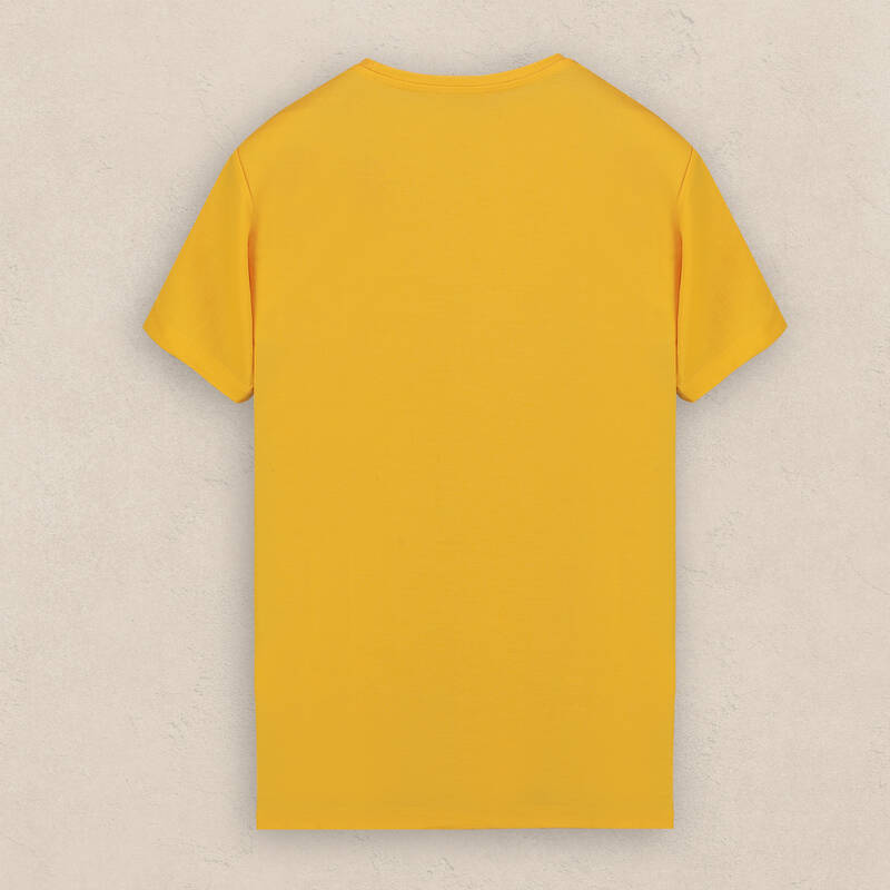 O Yaka Basic Sarı Tişört - 2
