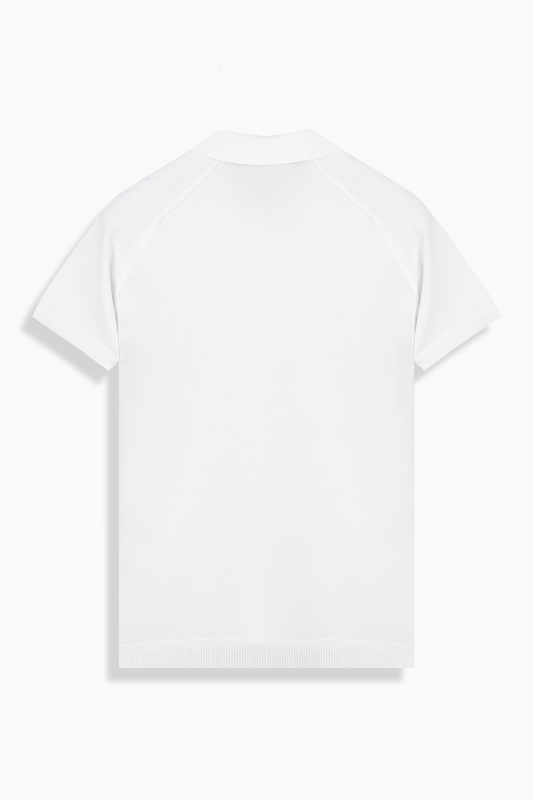 Polo Yaka Beyaz Tişört - INTERVIEW