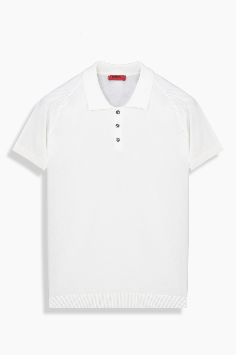 Polo Yaka Beyaz Tişört - 1