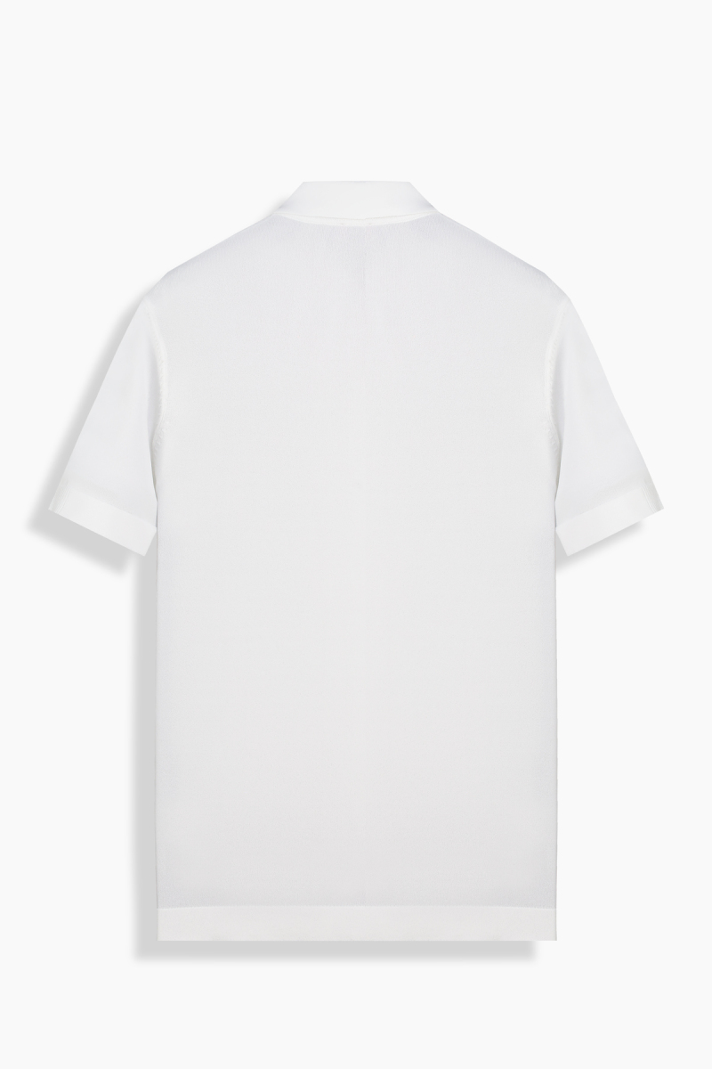 Polo Yaka Düğmeli Kısa Kol Ekru Triko Tişört - 2