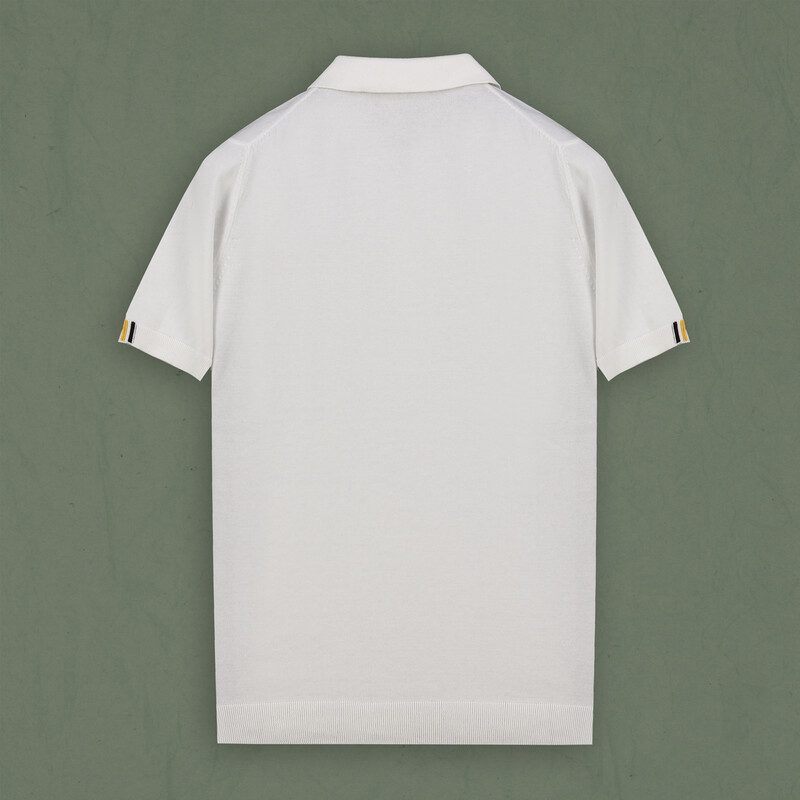 Polo Yaka Fermuarlı Kısa Kol Ekru Triko - INTERVIEW