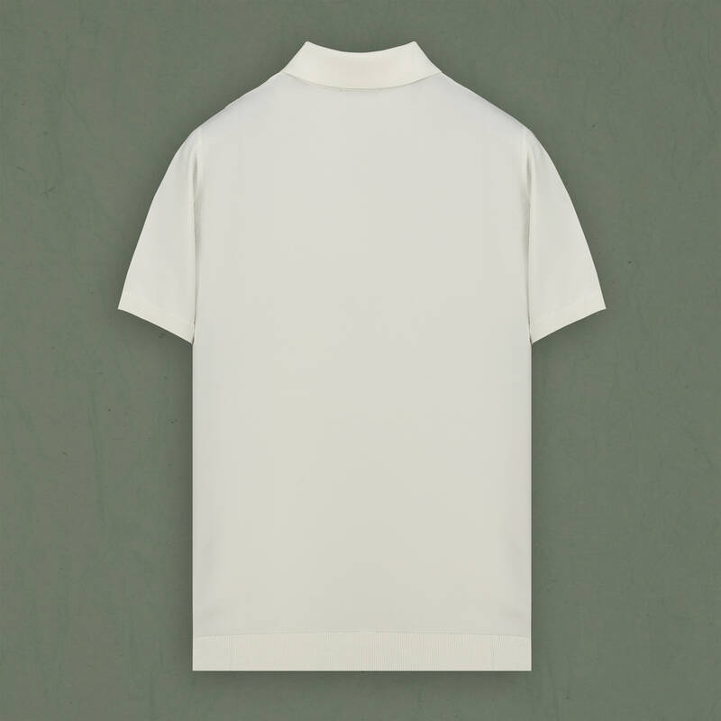 Polo Yaka Kısa Kol Ekru Triko - 2