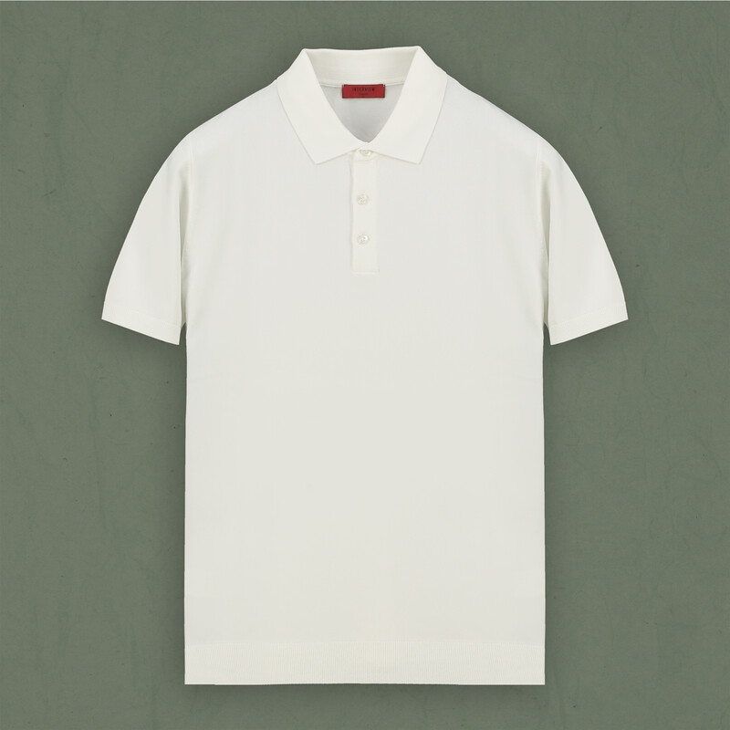 Polo Yaka Kısa Kol Ekru Triko 