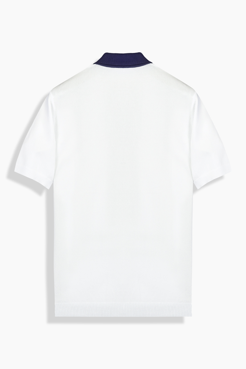 Polo Yaka Kısa Kol Lacivert Triko Tişört - 3