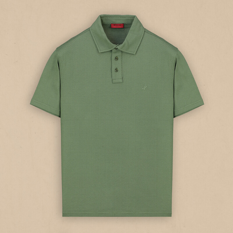 Polo Yaka Kısa Kol Yeşil Tişört 