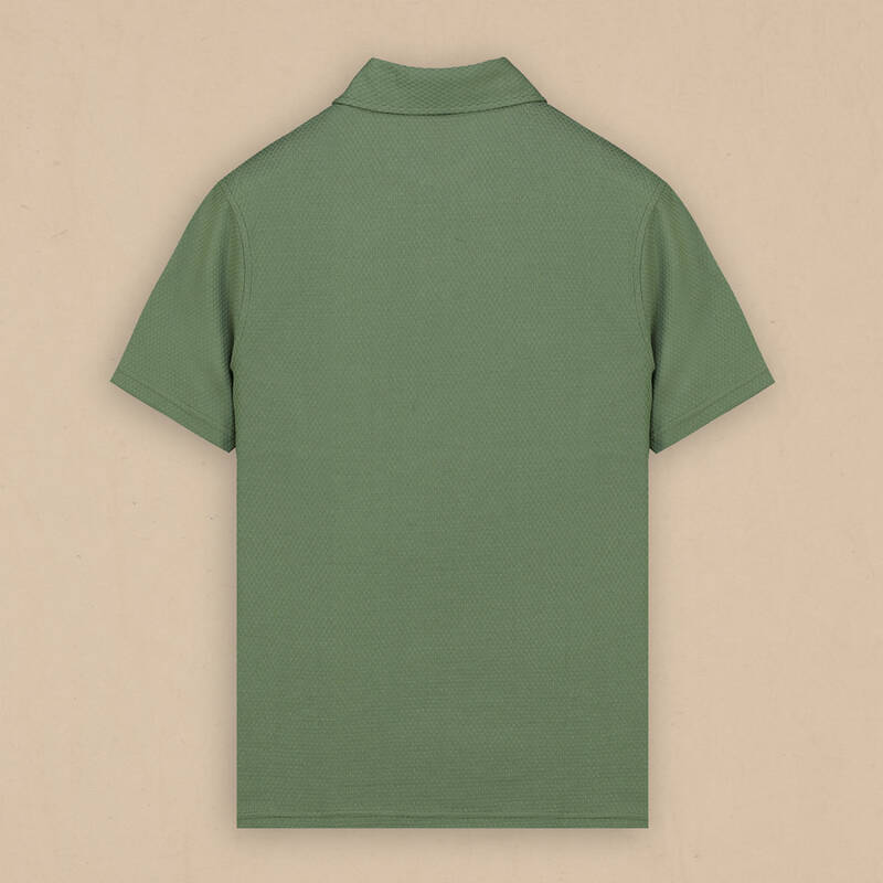 Polo Yaka Kısa Kol Yeşil Tişört - 2