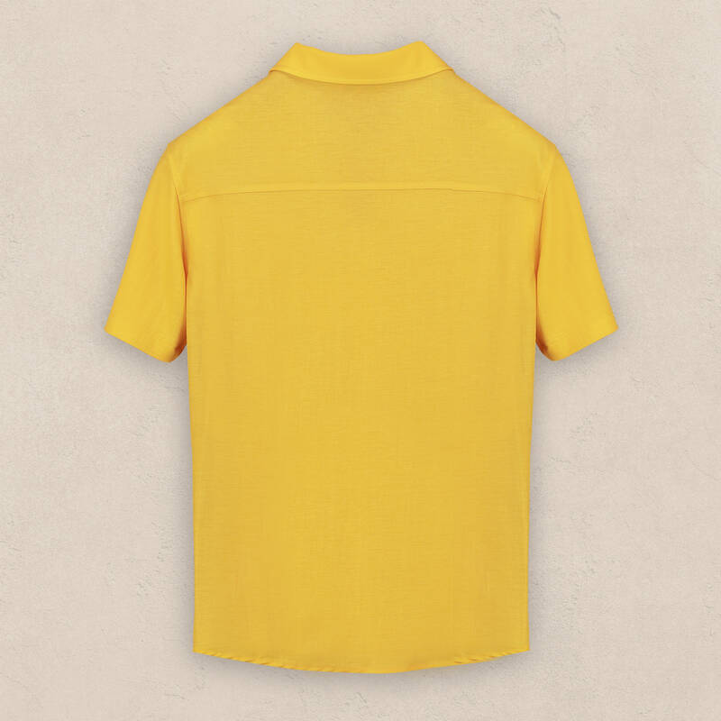 Polo Yaka Kısa Kol Düğmeli Turuncu Tişört - 2