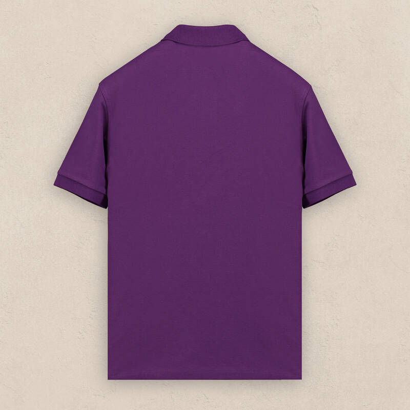 Polo Yaka Pamuklu Mor Tişört - 2