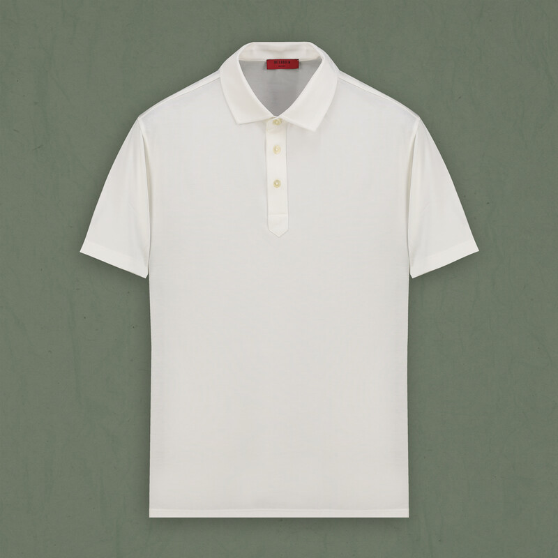 Polo Yaka Erkek Beyaz Tişört - INTERVIEW