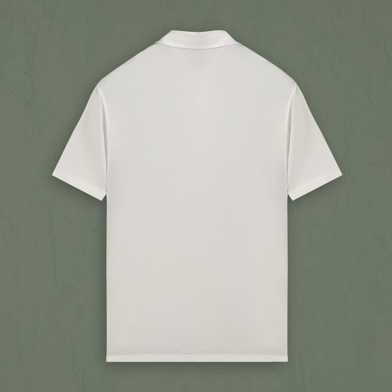 Polo Yaka Erkek Beyaz Tişört - INTERVIEW