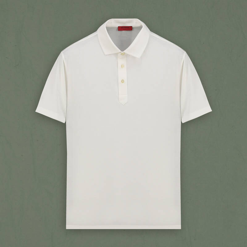 Polo Yaka Erkek Beyaz Tişört - 1