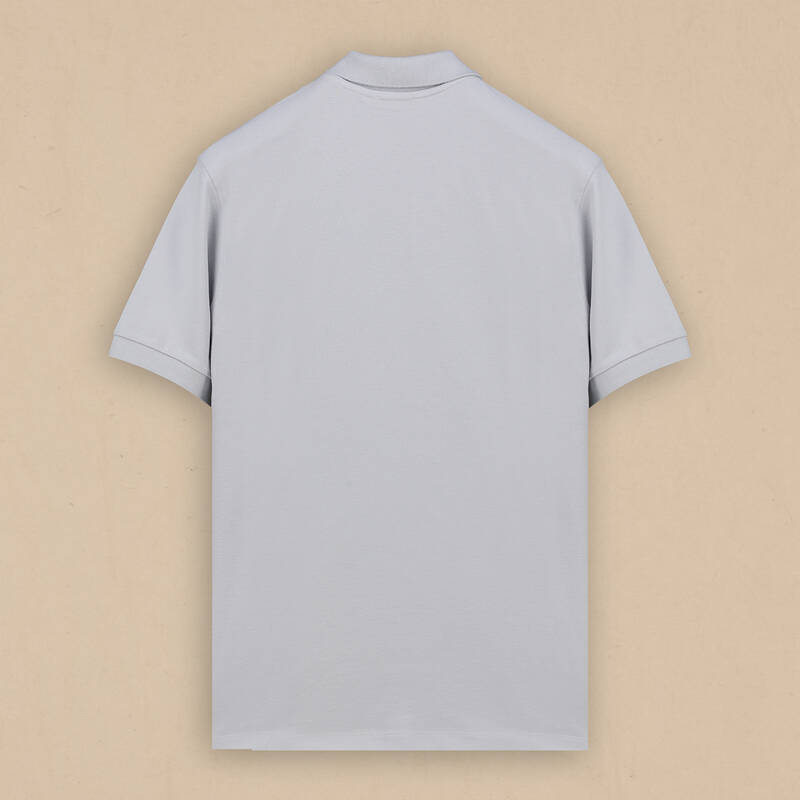 Polo Yaka Pamuklu Gri Tişört - 2