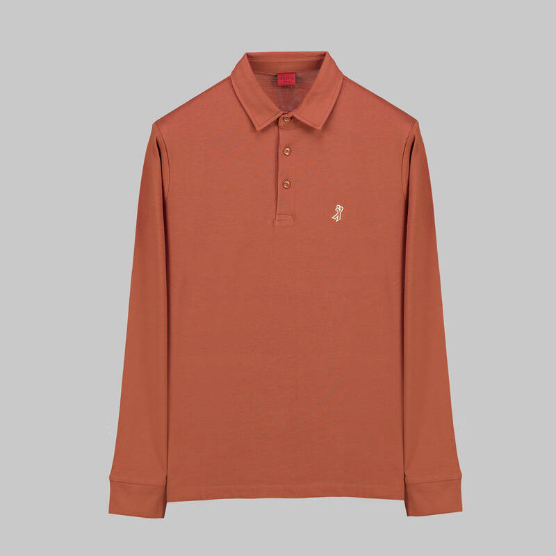 Erkek Polo Yaka Kiremit Triko - 1