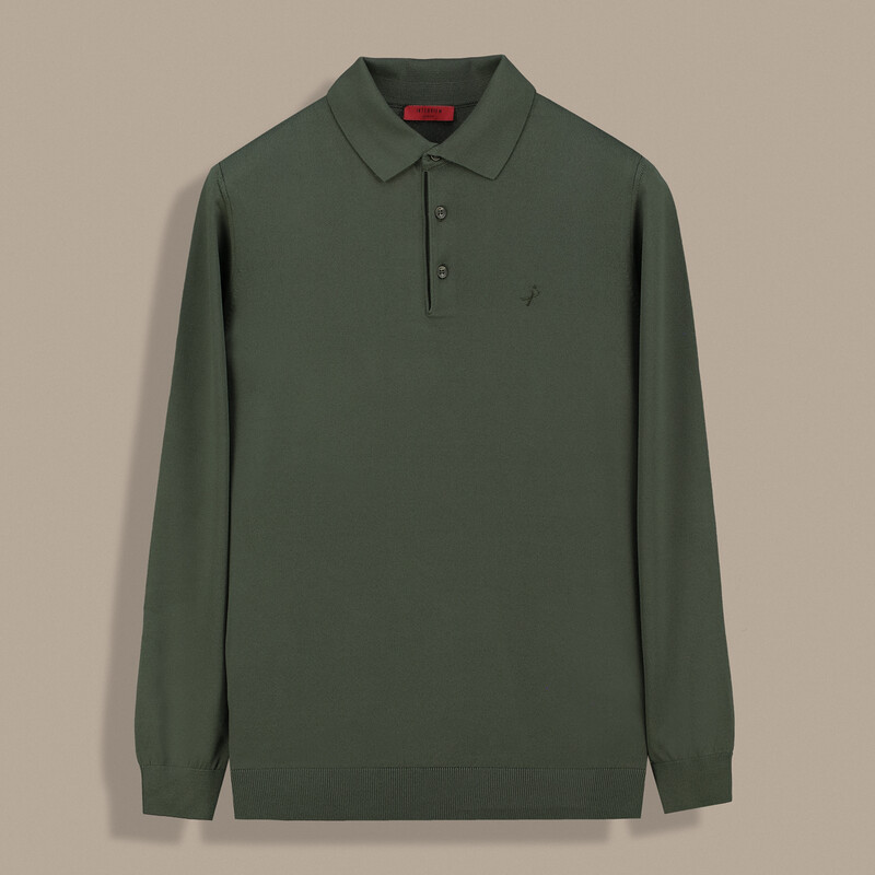 Polo Yaka Erkek Haki Triko 