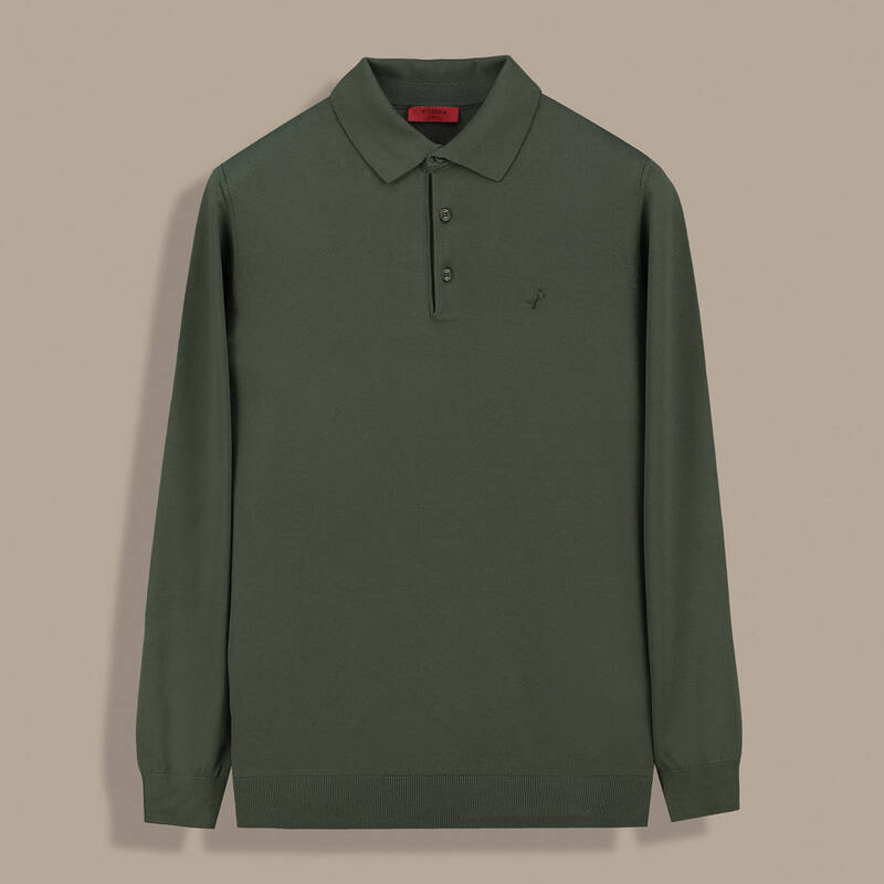 Polo Yaka Erkek Haki Triko - 1