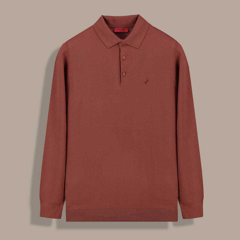 Polo Yaka Erkek Kiremit Triko - 1