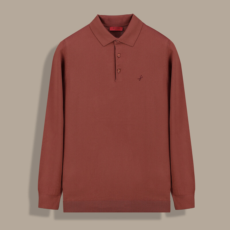 Polo Yaka Erkek Kiremit Triko 