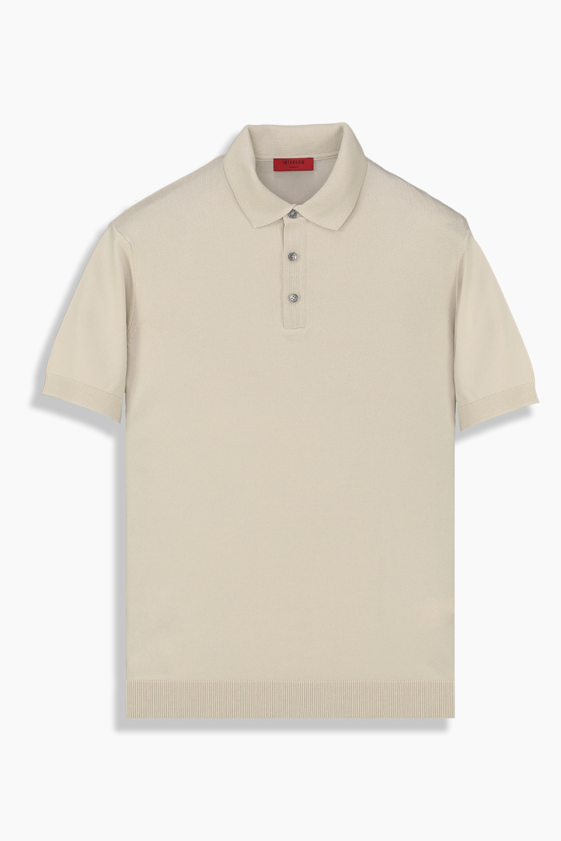 Relax Fit Polo Yaka Bej Triko Tişört - 1