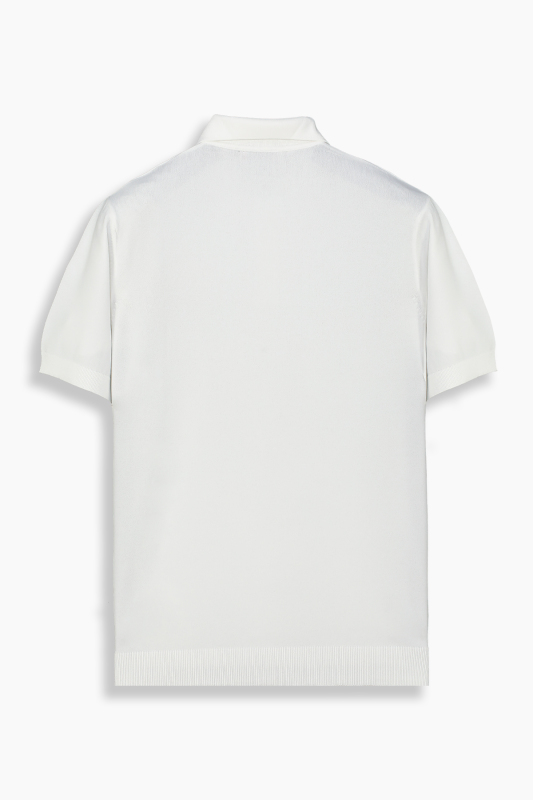 Relax Fit Polo Yaka Ekru Triko Tişört - INTERVIEW