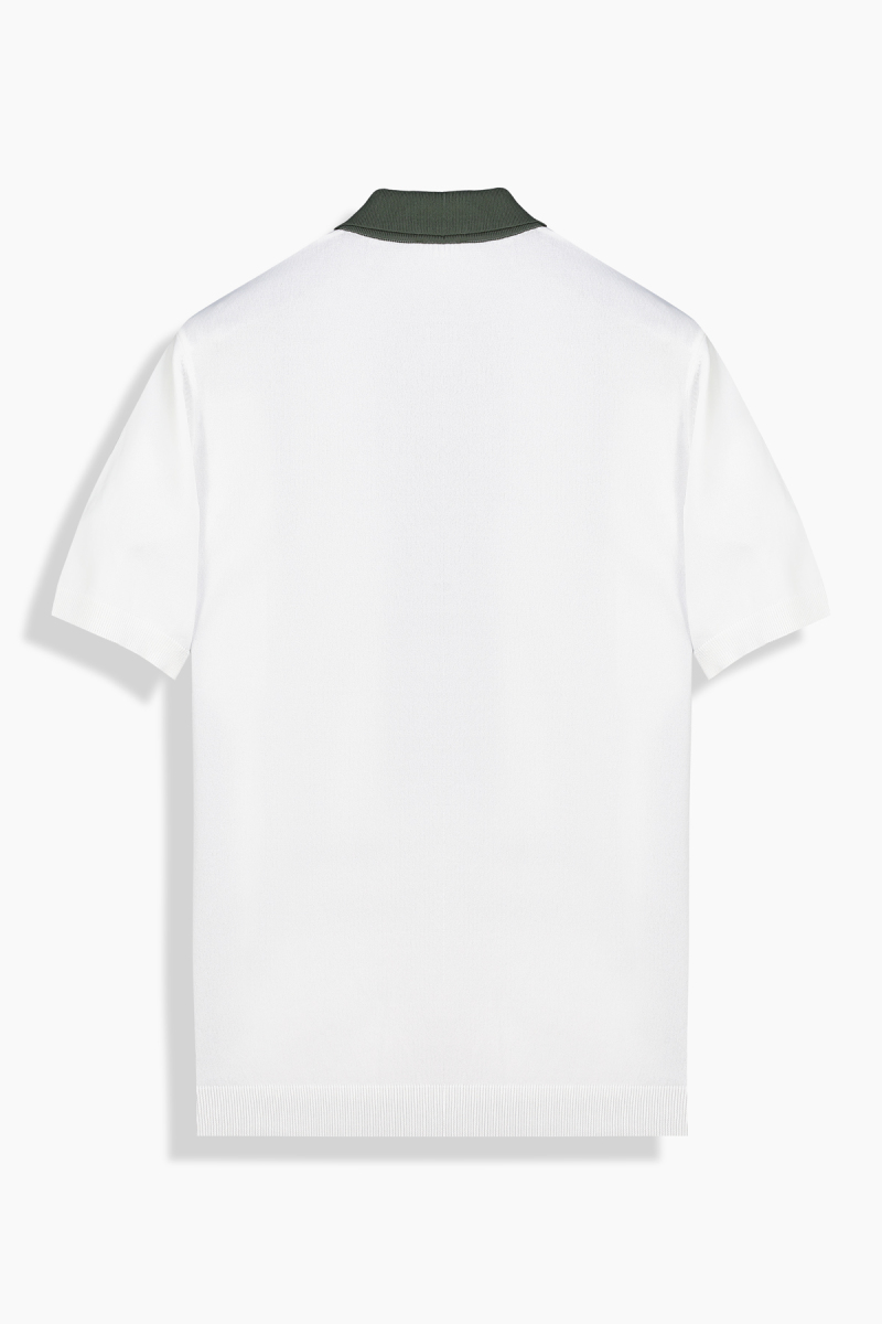 Polo Yaka Kısa Kol Yeşil Triko Tişört - 2