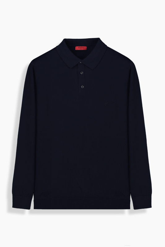 Polo Yaka Lacivert Triko - INTERVIEW