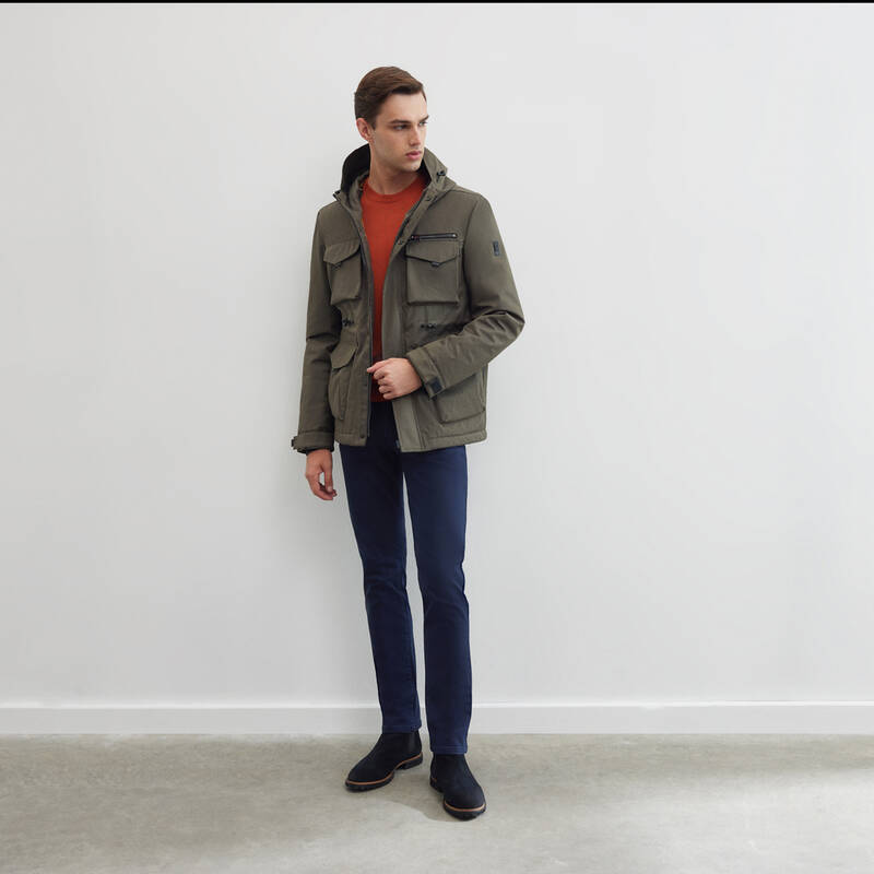 Safari Kapüşonlu Haki Kaban - 2